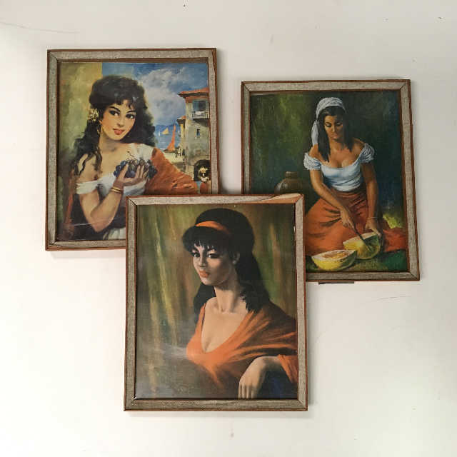 ARTWORK, Portrait (Female) - Spanish Lady (Small Set Of 3 - Priced Individually)